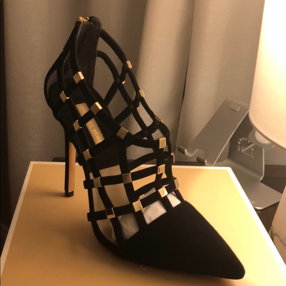 Michael Kors Agnes Suede Cage Pumps - Picture 1 of 5